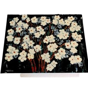 Original Acrylic Canvas Art Cherry Blossums 18 x 24"